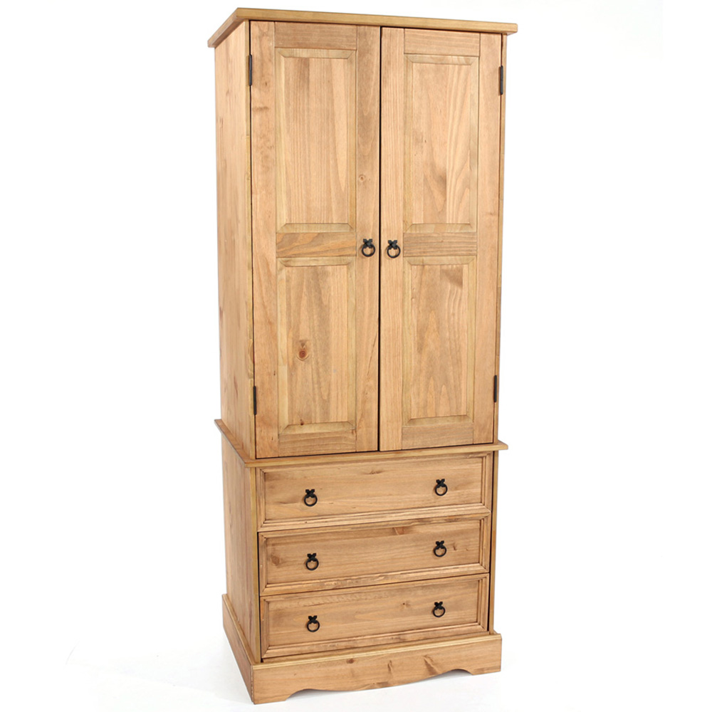 Corona 2 Door 3 Drawer Antique Wax Finish Wardrobe Image 3