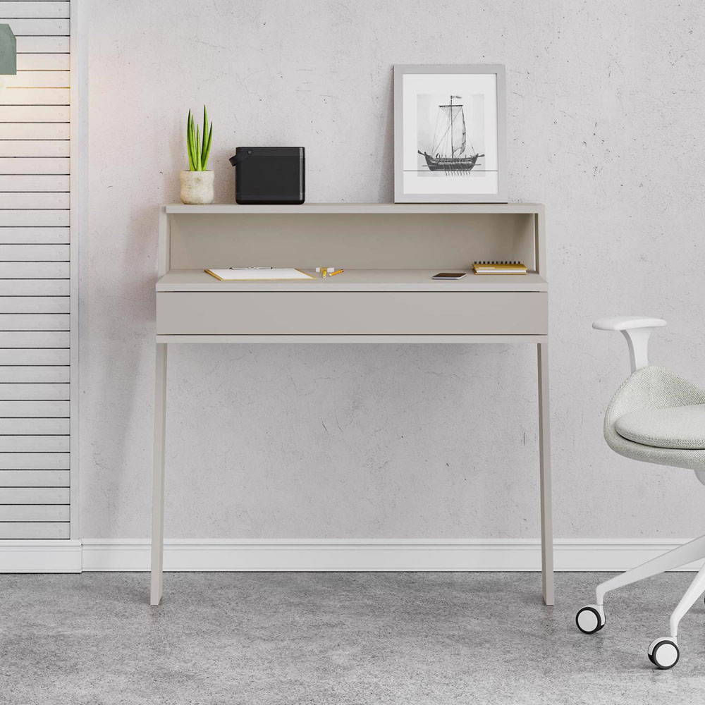 FWStyle Cowork Single Drawer Single Shelf Sandstone Wall Mounted Desk Image 3
