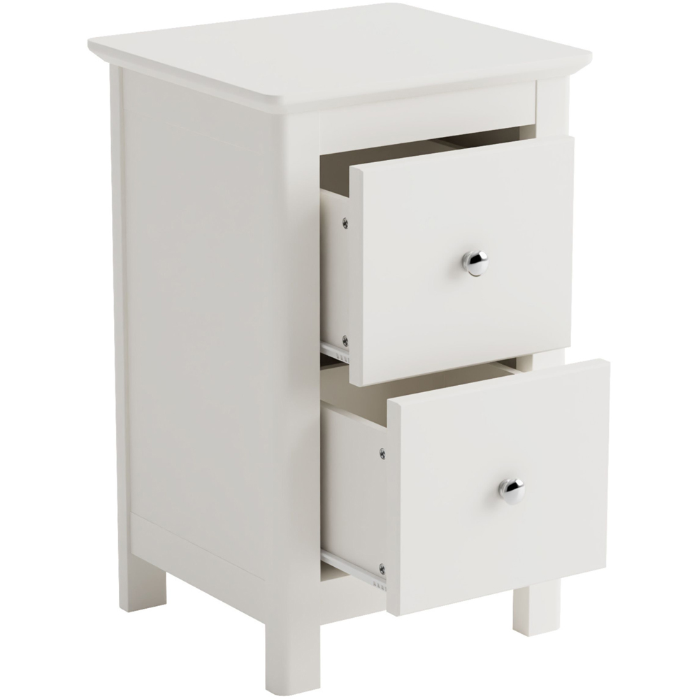 Core Products Nairn 2 Drawer White Petite Bedside Cabinet Image 3