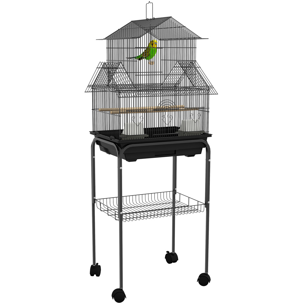 PawHut Metal Bird Cage with Perch and Food Container Image 7