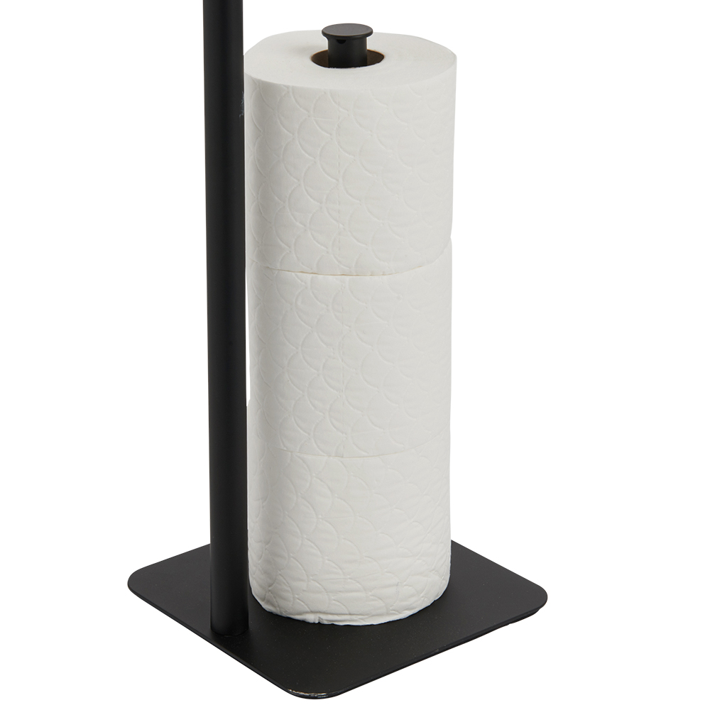 Wilko Black Freestanding Toilet Roll Holder Image 6