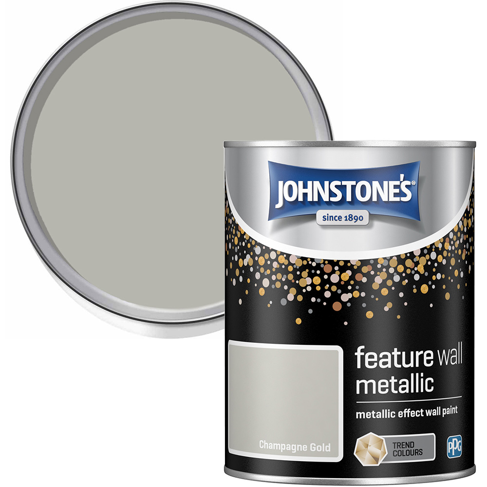 Johnstone's Feature Wall Champagne Metallic Paint 1.25L Image 1