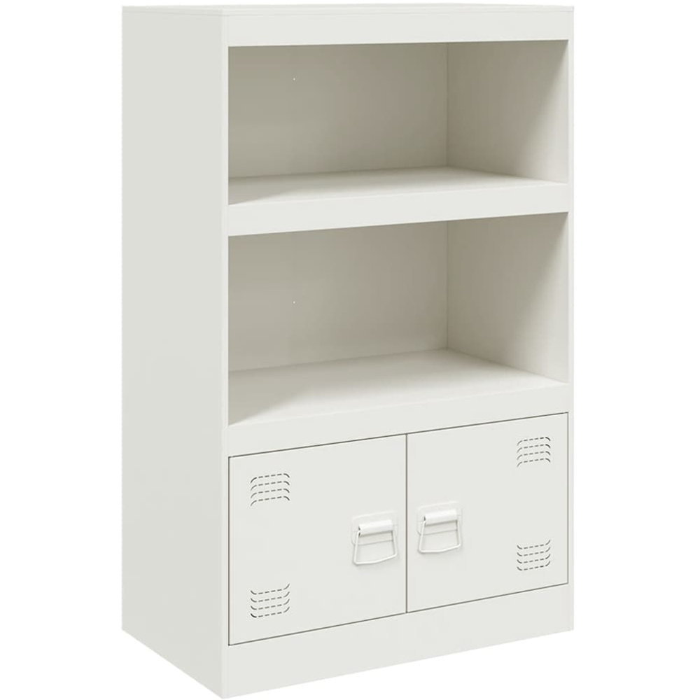 vidaXL 2 Door 2 Shelf White Seel Sideboard Image 2
