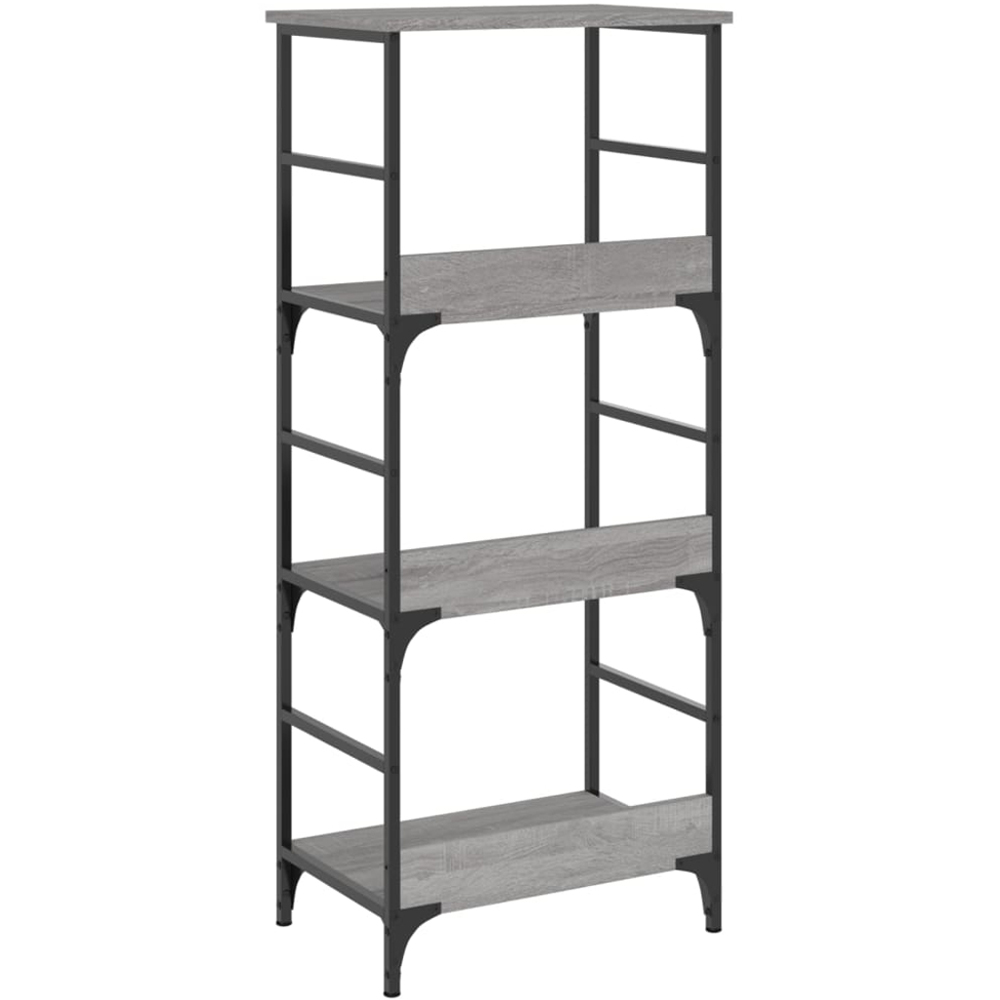 vidaXL 3 Open Shelf Grey Sonoma Bookshelf Image 6