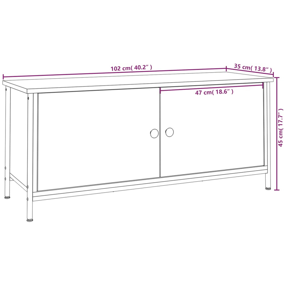 vidaXL 2 Door Sonoma Oak Industrial Style TV Cabinet Image 9