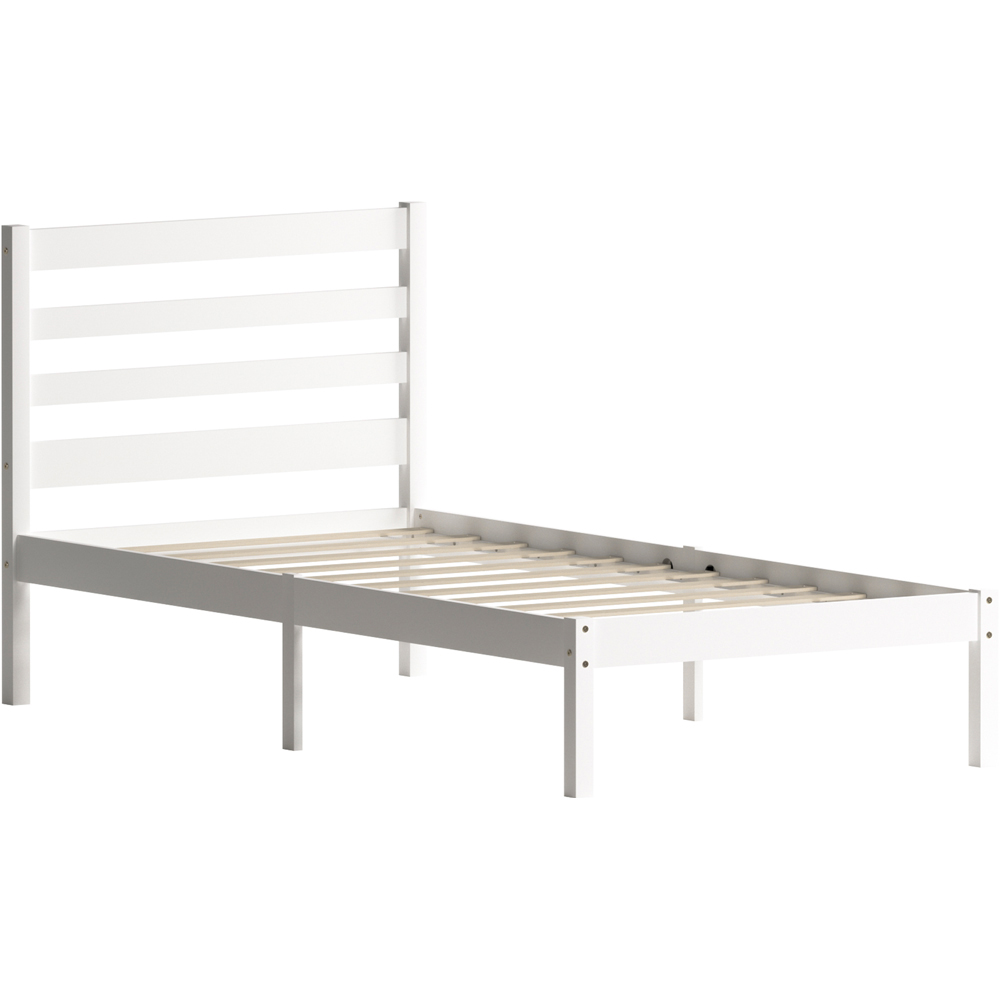 JUNIOR VIDA Libra Single White Wooden Bed with Gel Memory Foam Mattress Image 2