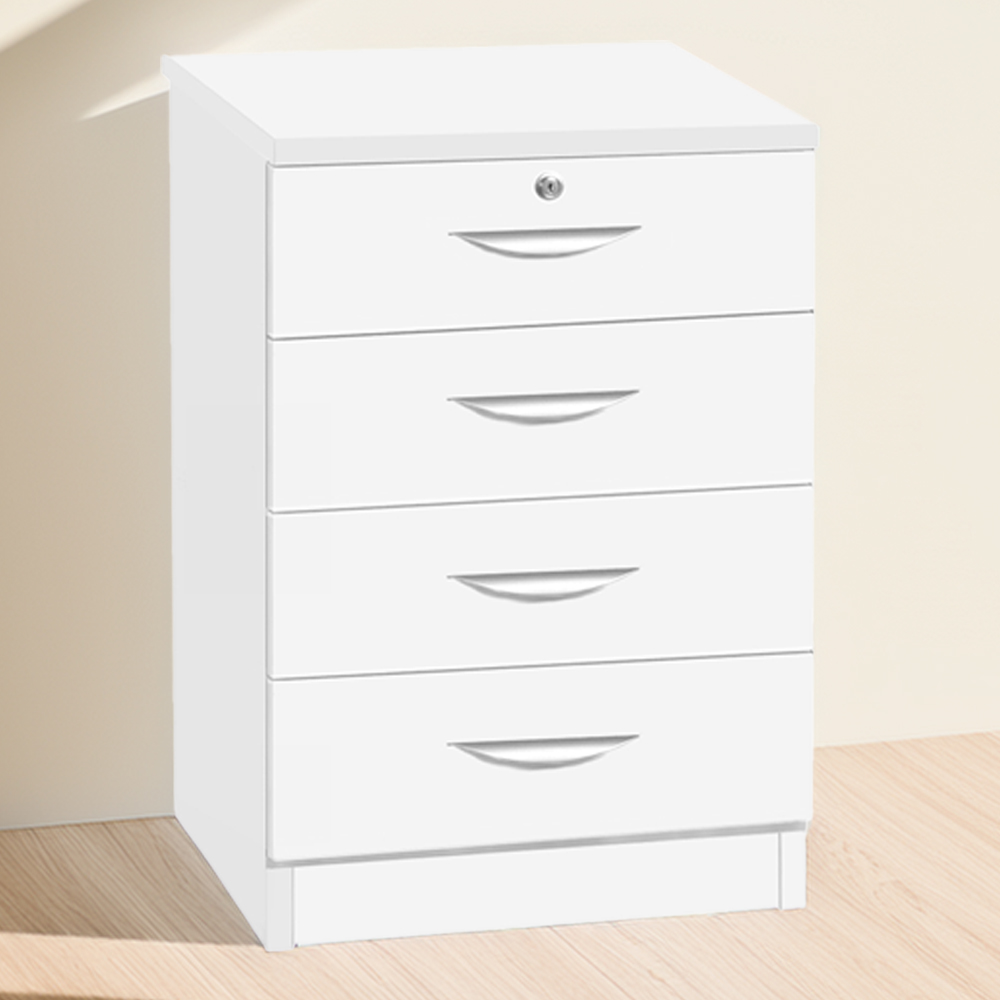 R White Cabinets 4 Drawer White Storage Unit Image 1