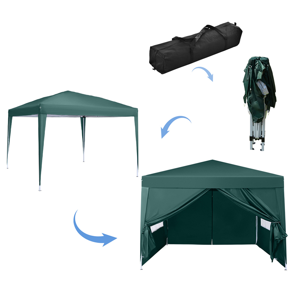 Outsunny 2.95 x 2.95m Green Heavy Duty Pop Up Gazebo with Sides Image 3