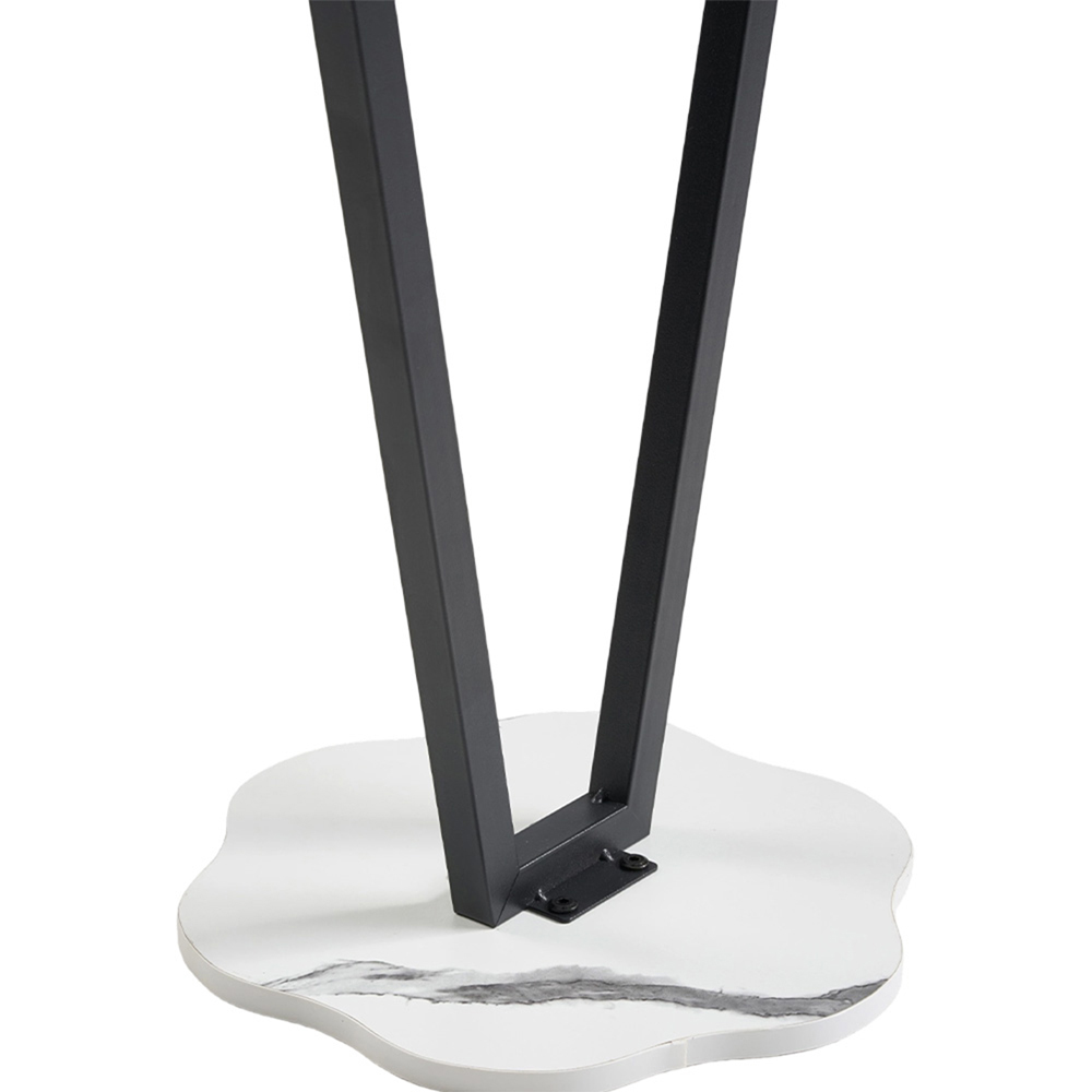 Living and Home White Marble Effect Side Table with Steel Frame Image 6