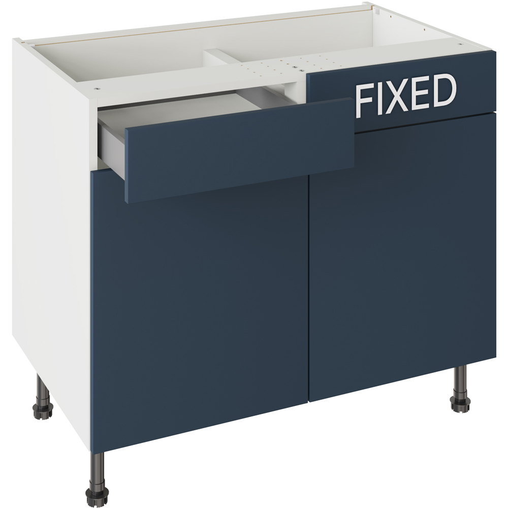 Kitchen Kit Slab Supermatt Blue Drawerline Base Cabinet 1000mm Image 3