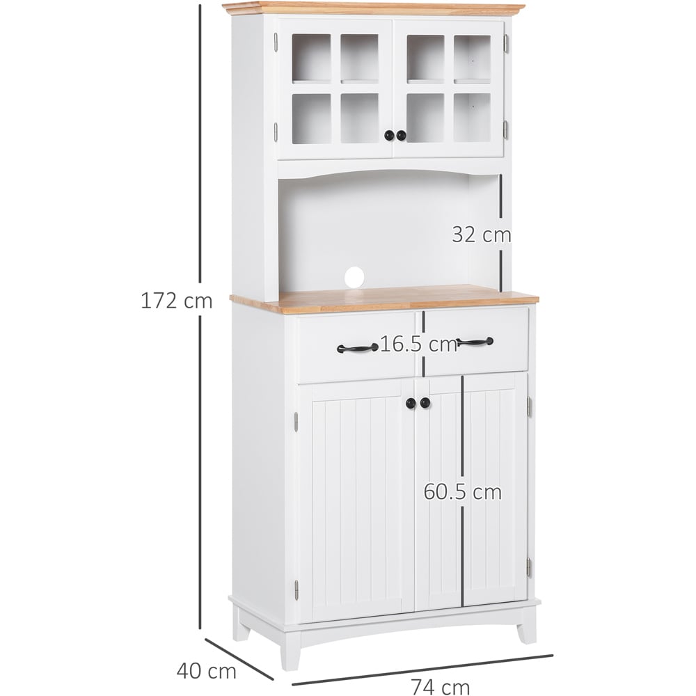 Portland 4 Door 2 Drawer White Kitchen Storage Cabinet Image 9