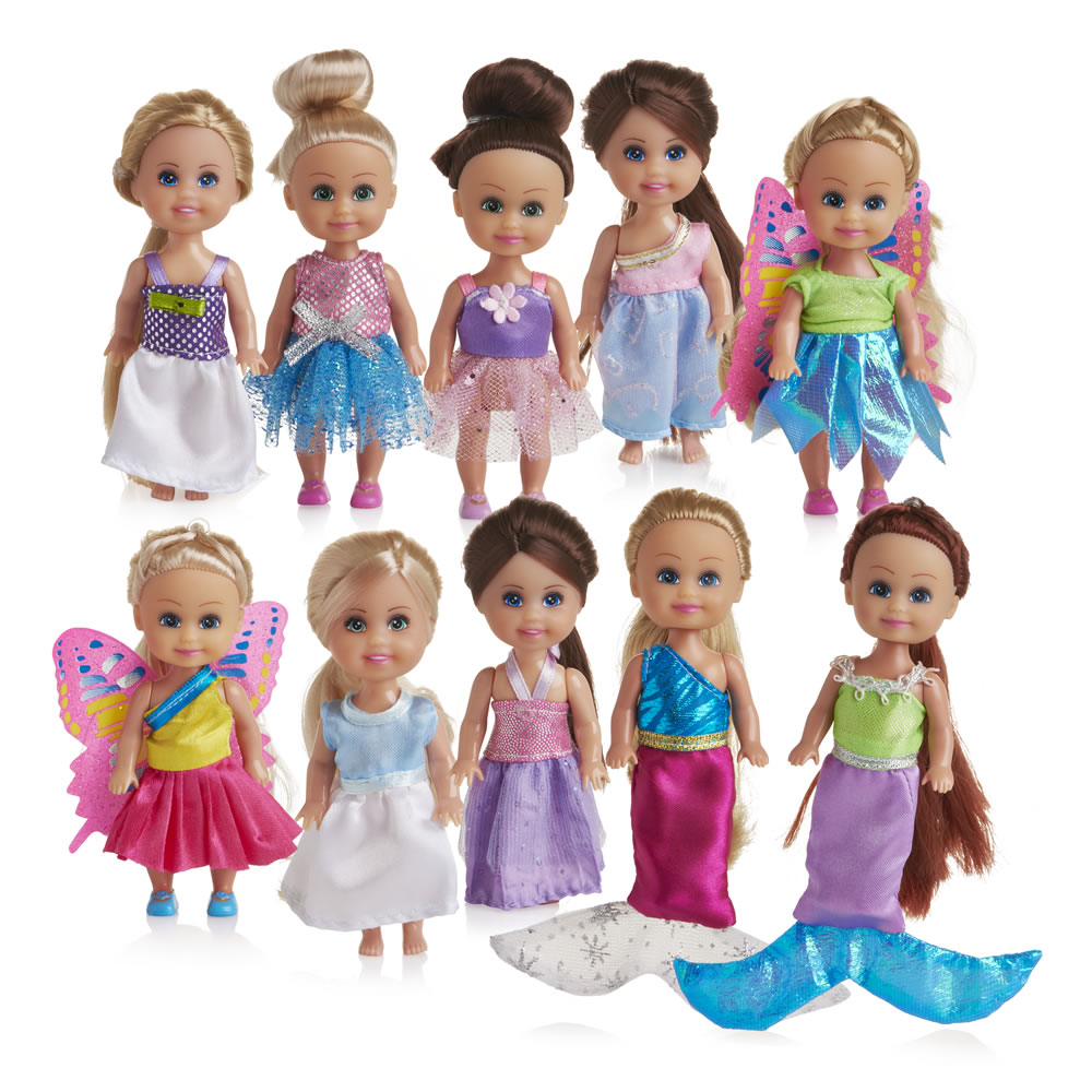Wilko Mini Dolls Collection 10 pack Plastic