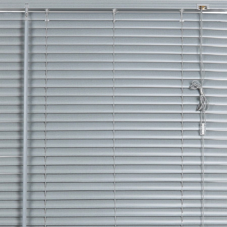 PVC Venetian Blinds Grey Linen 90 x 152cm Image 1