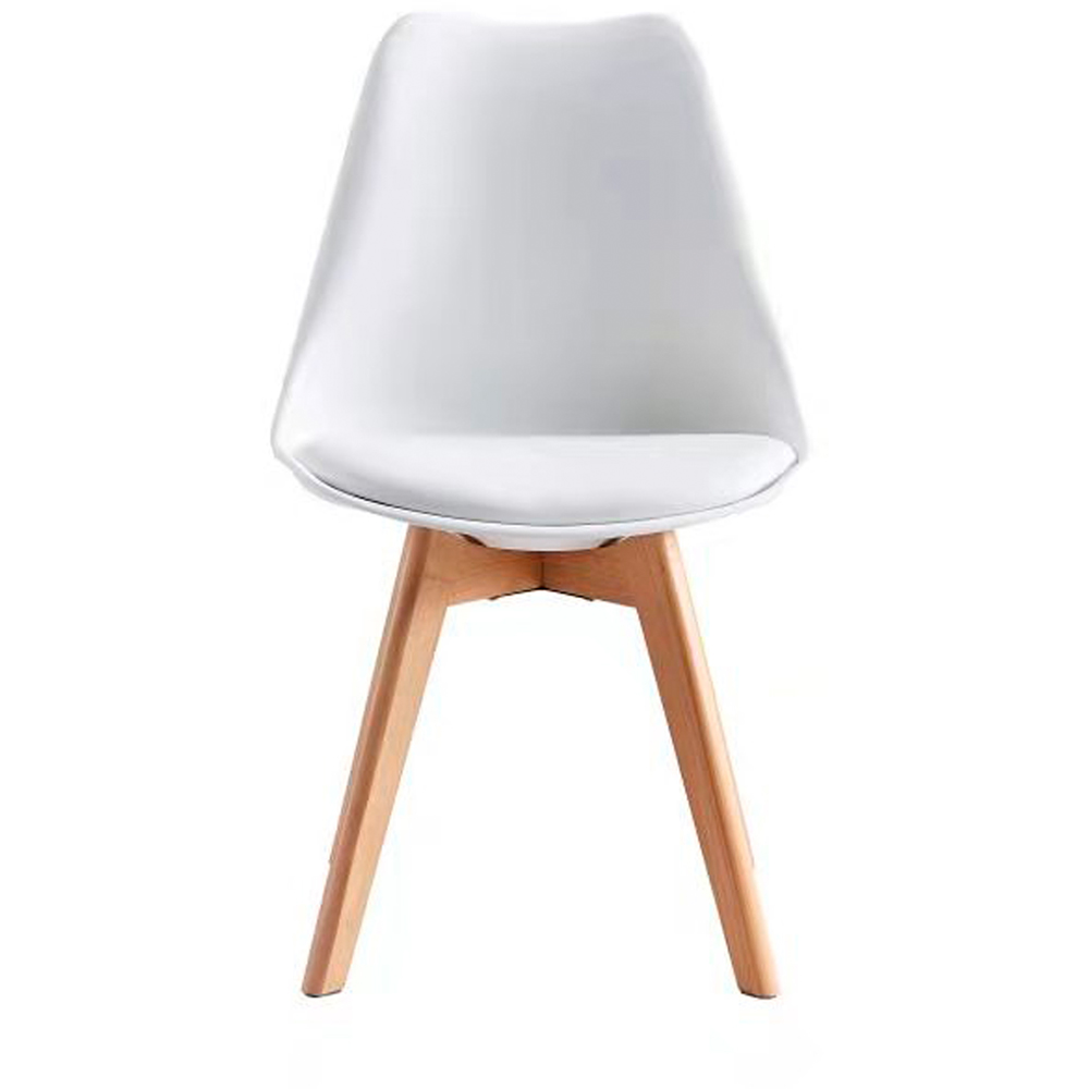 Eva Set of 6 White Padded Dining Chairs Image 3