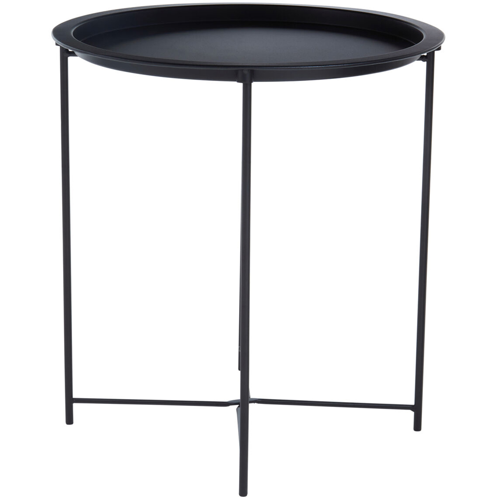 Premier Housewares Black Grey Metal Round Side Table Image 2