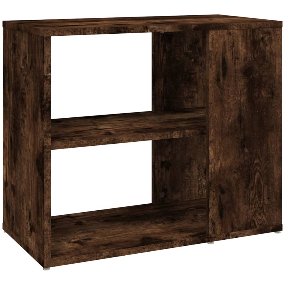 vidaXL 2 Shelf Smoked Oak Side Cabinet Image 2