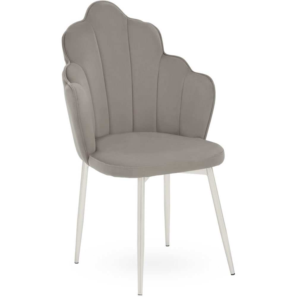 Premier Housewares Tian Grey Velvet Chair Image 2