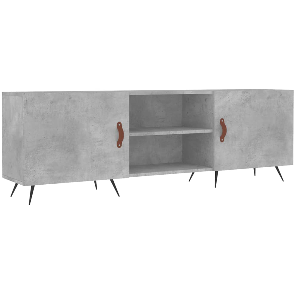 vidaXL 2 Door 2 Shelf Concrete Grey TV Cabinet Image 2