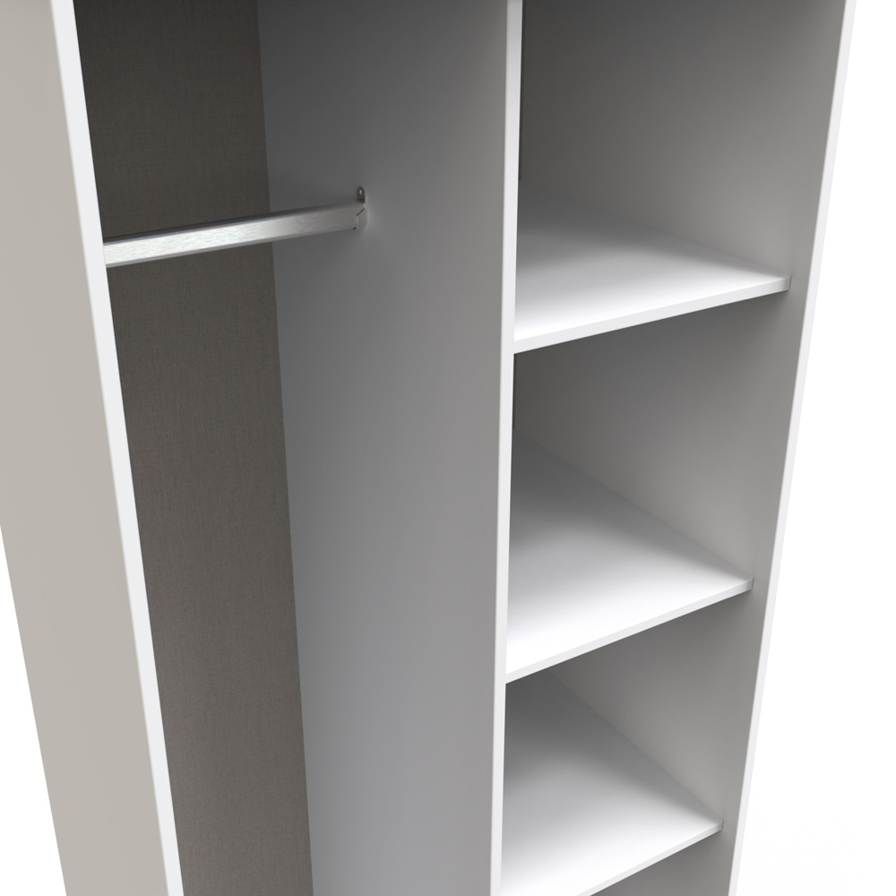 Crowndale Diamond Ready Assembled Matt Indigo and White Tall Open Wardrobe Image 5