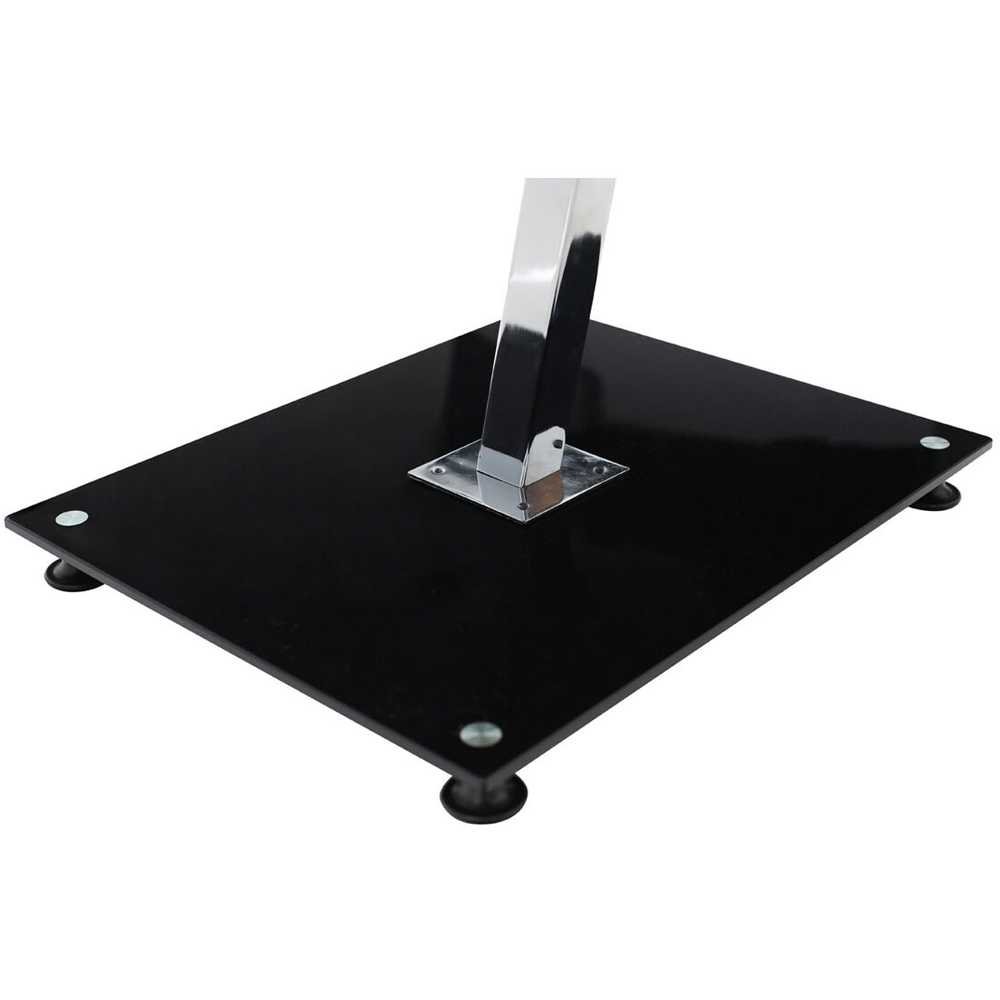 Premier Housewares Black and Chrome End Table with Tempered Glass Top Image 3