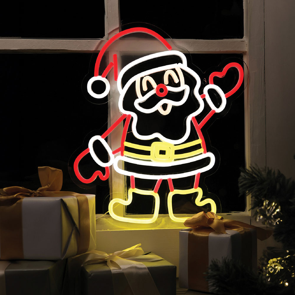 Xmas Haus Neon LED Santa 36 x 40cm Image 3