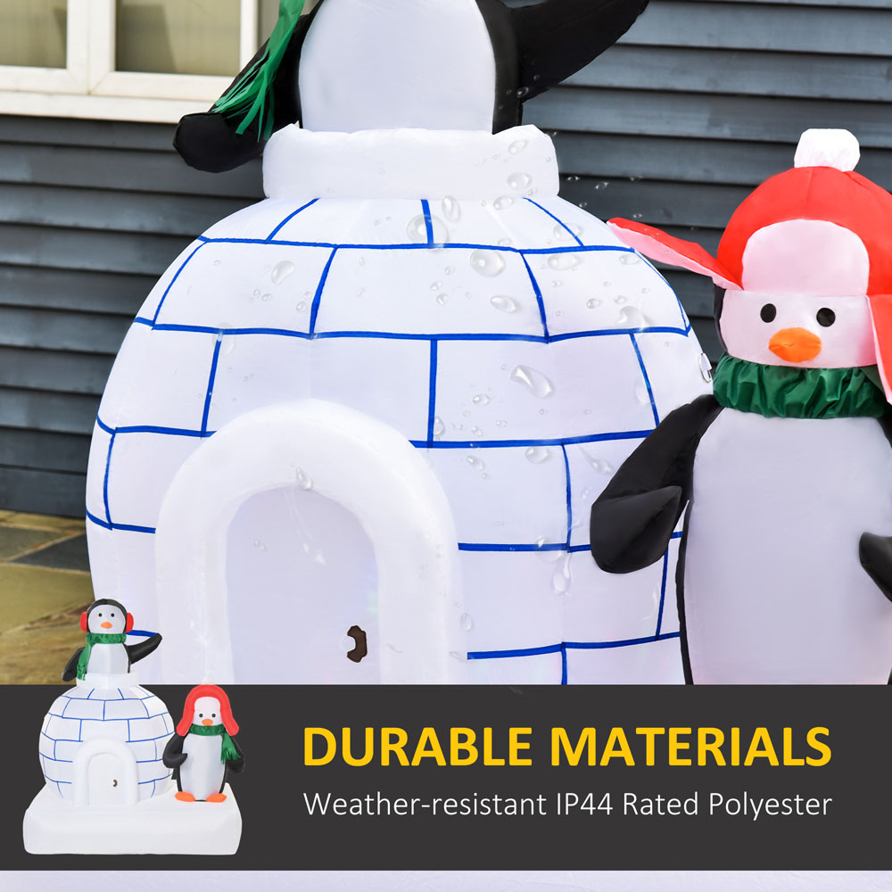 Everglow Light Up Inflatable Penguins Ice House Christmas Decoration 4.92ft Image 5