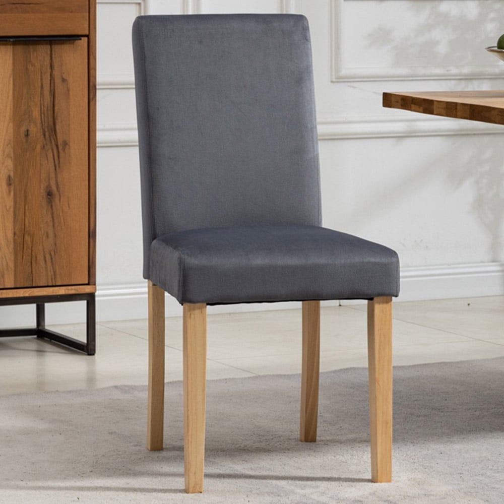 Artemis Home Maiolo Set of 2 Grey Velvet Dining Chair Image 2