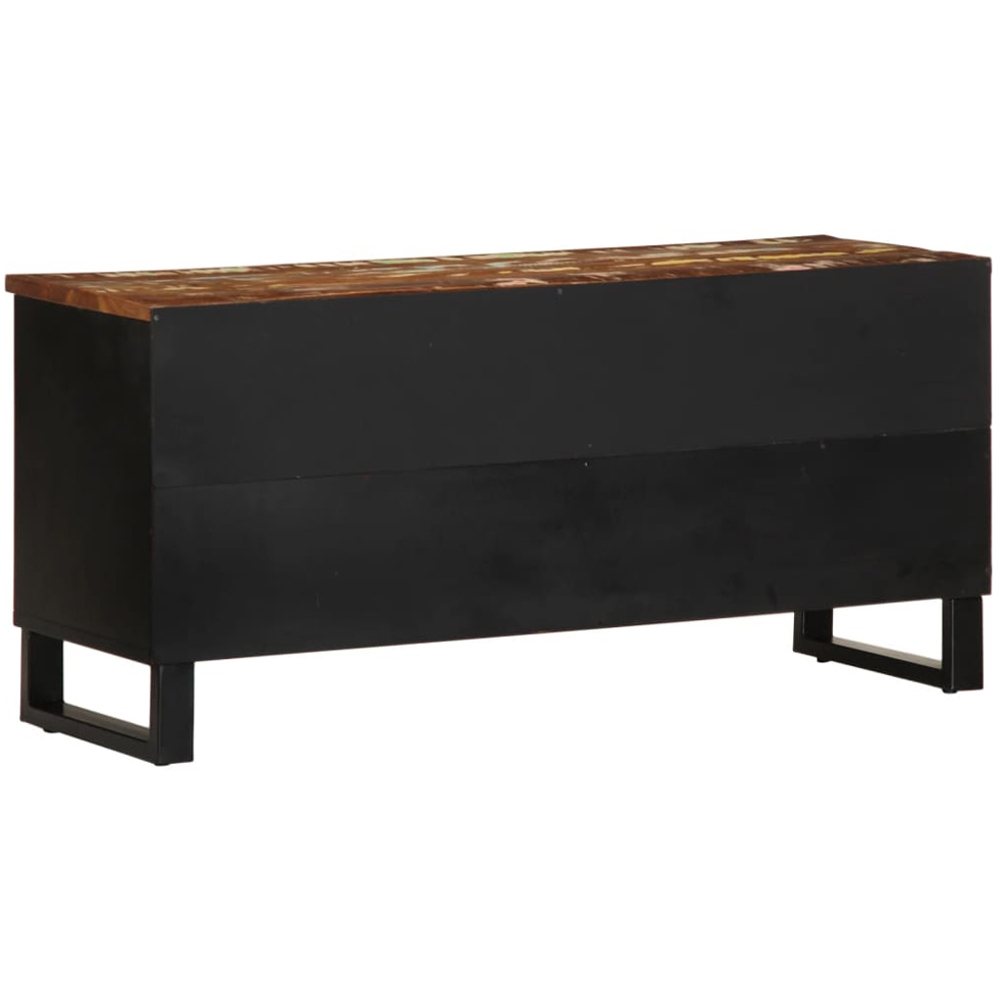 vidaXL Single Drawer 4 Shelf Multicolour Solid Reclaimed Wood TV Cabinet Image 6
