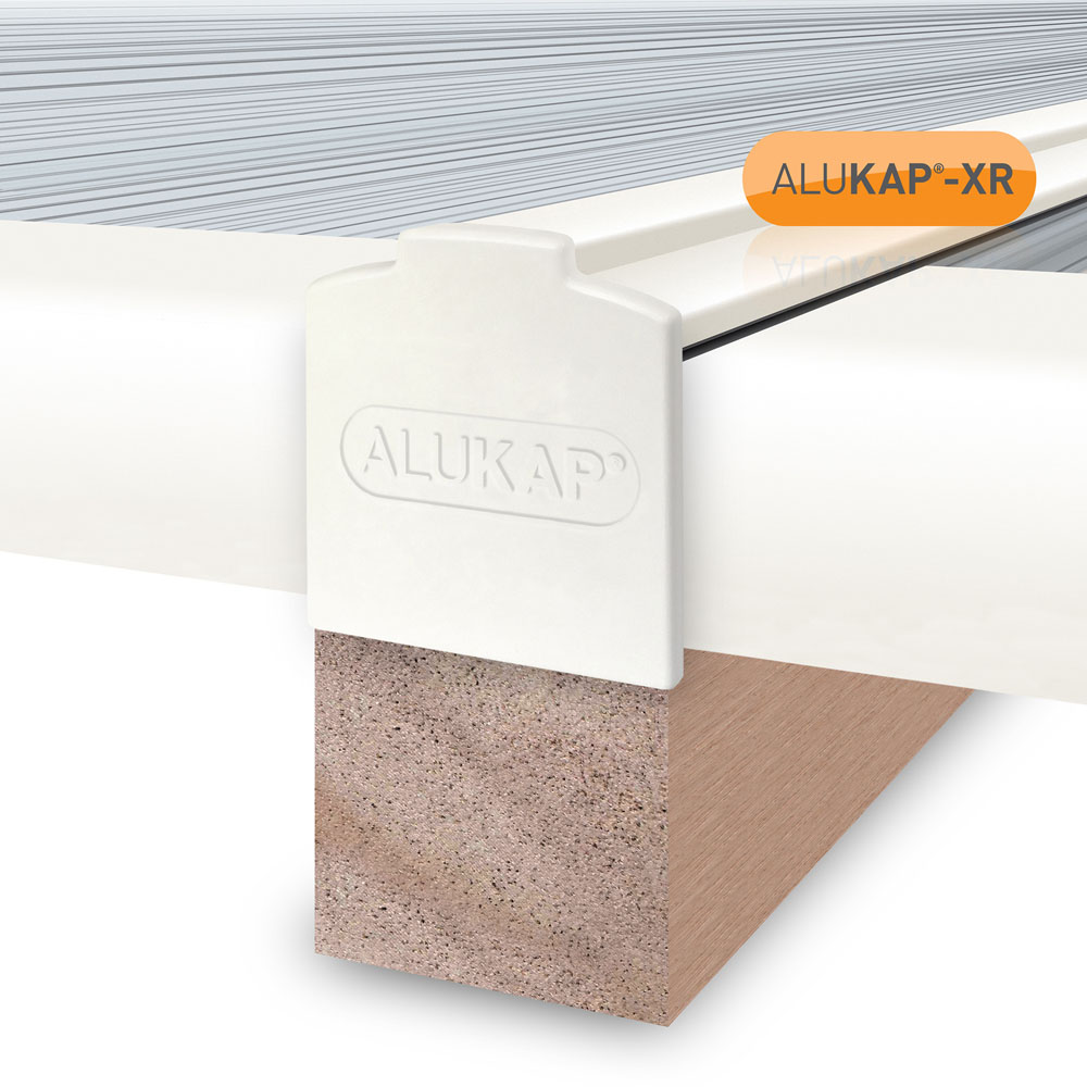 Alukap-XR White 60mm Bar with 55mm Roof Glazing 2m and Rafter Gasket Image 3