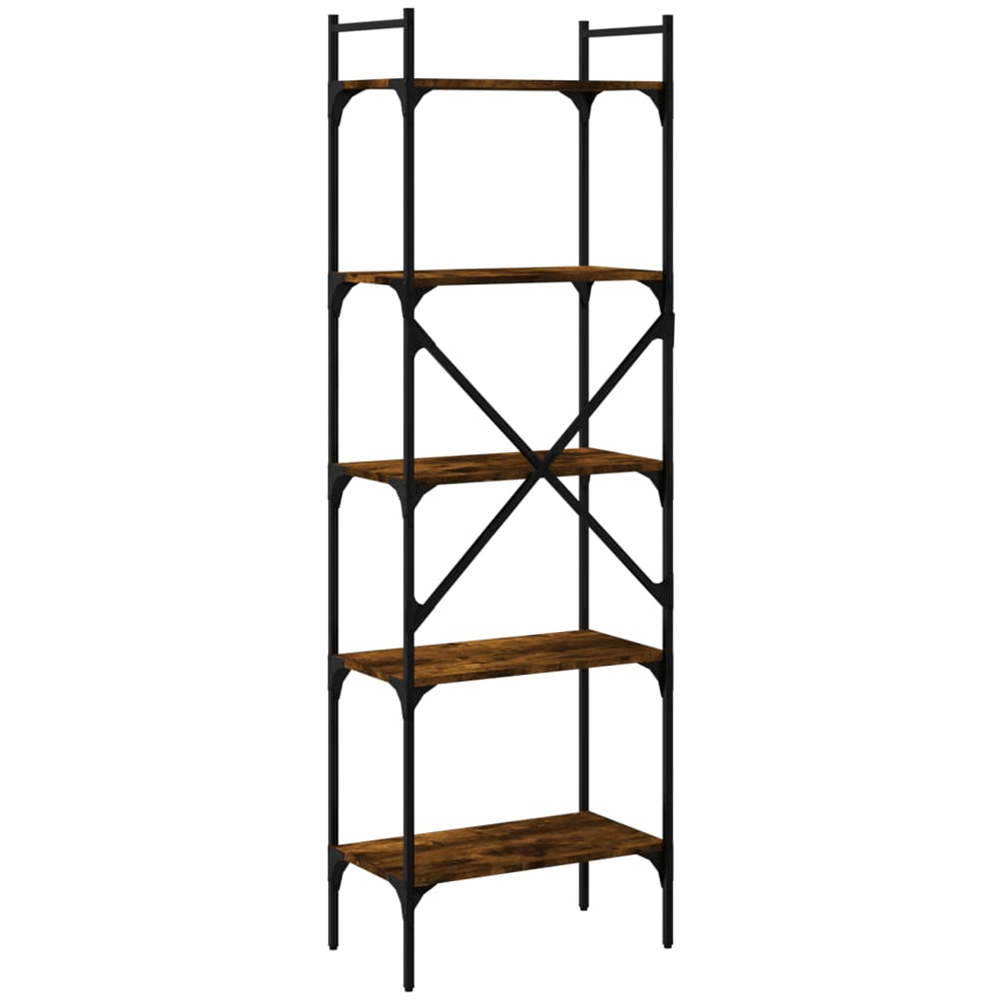 vidaXL 5 Shelf Smoked Oak Bookcase Image 6