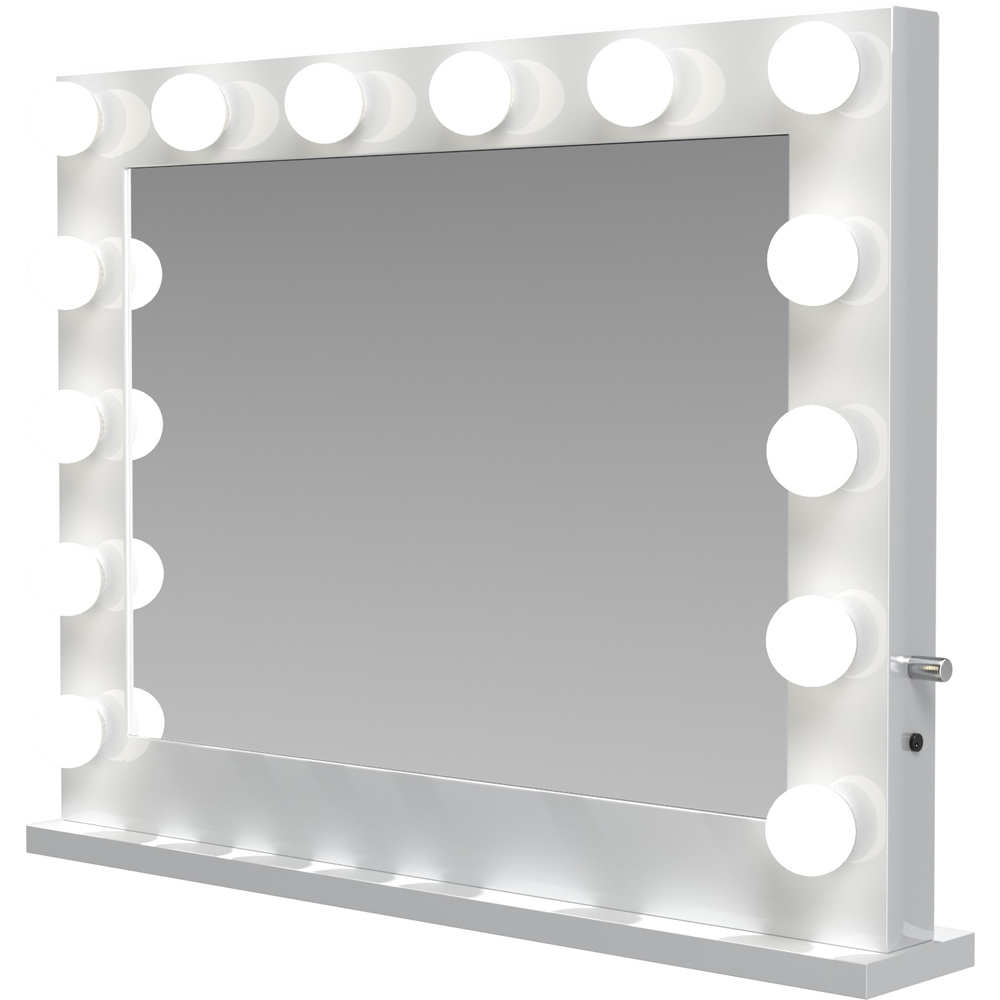 Jack Stonehouse White Marilyn Hollywood Vanity Mirror with 14 LED Bulbs Image 3