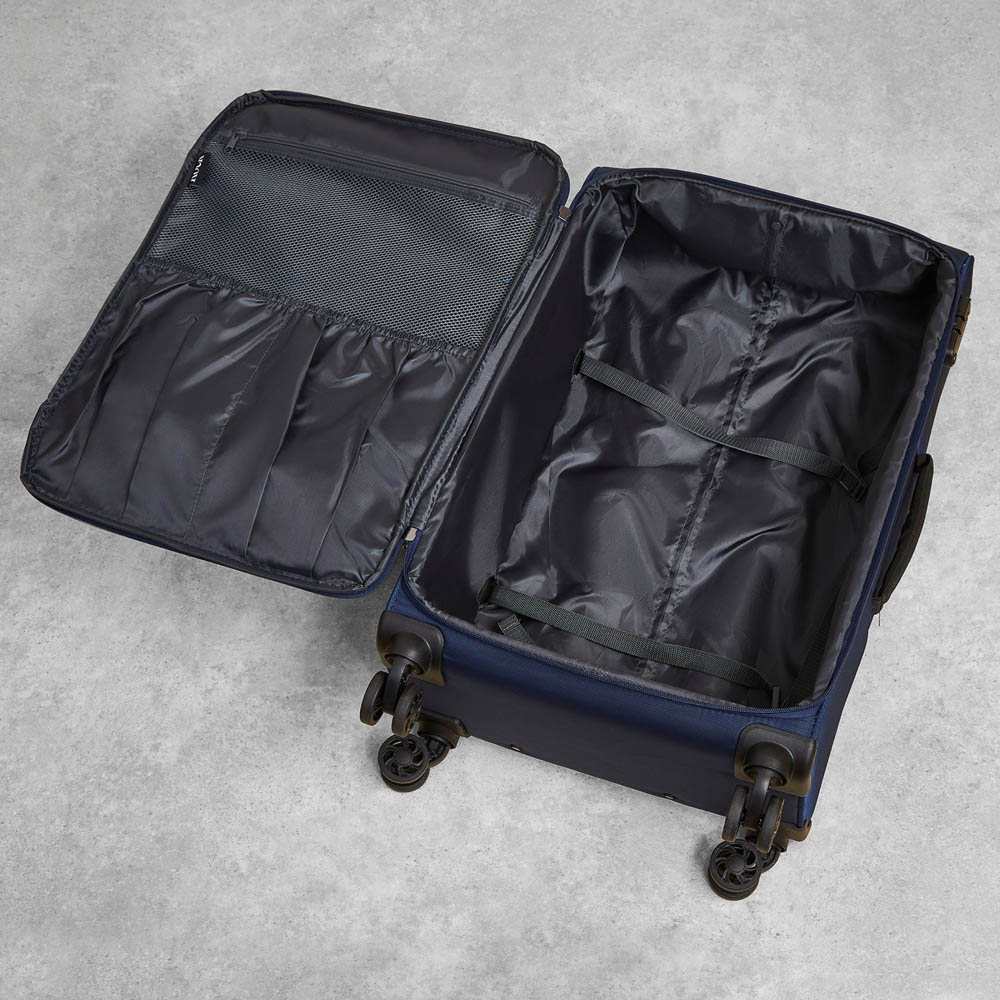Rock Luggage Paris Set of 3 Navy Softshell Suitcases Image 4