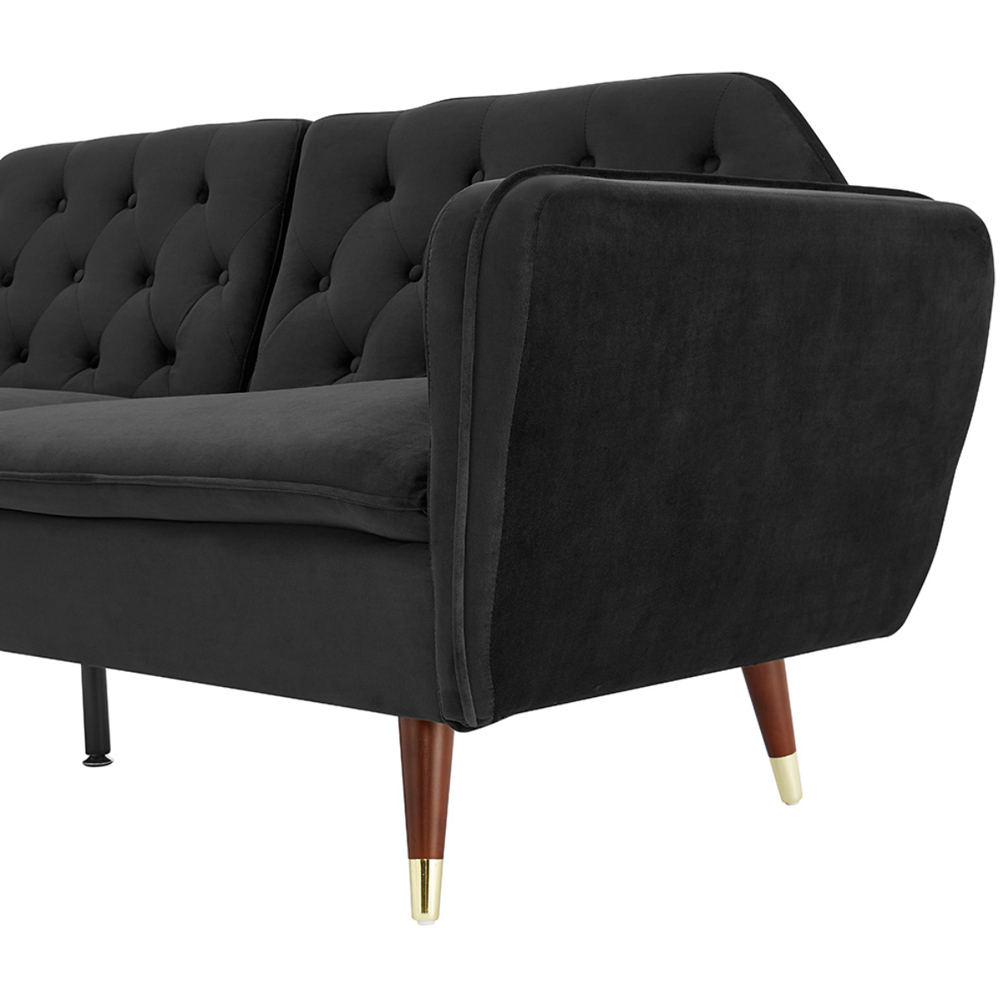 Home Detail Whitby 2 Seater Black Velvet Sofa Bed Image 6