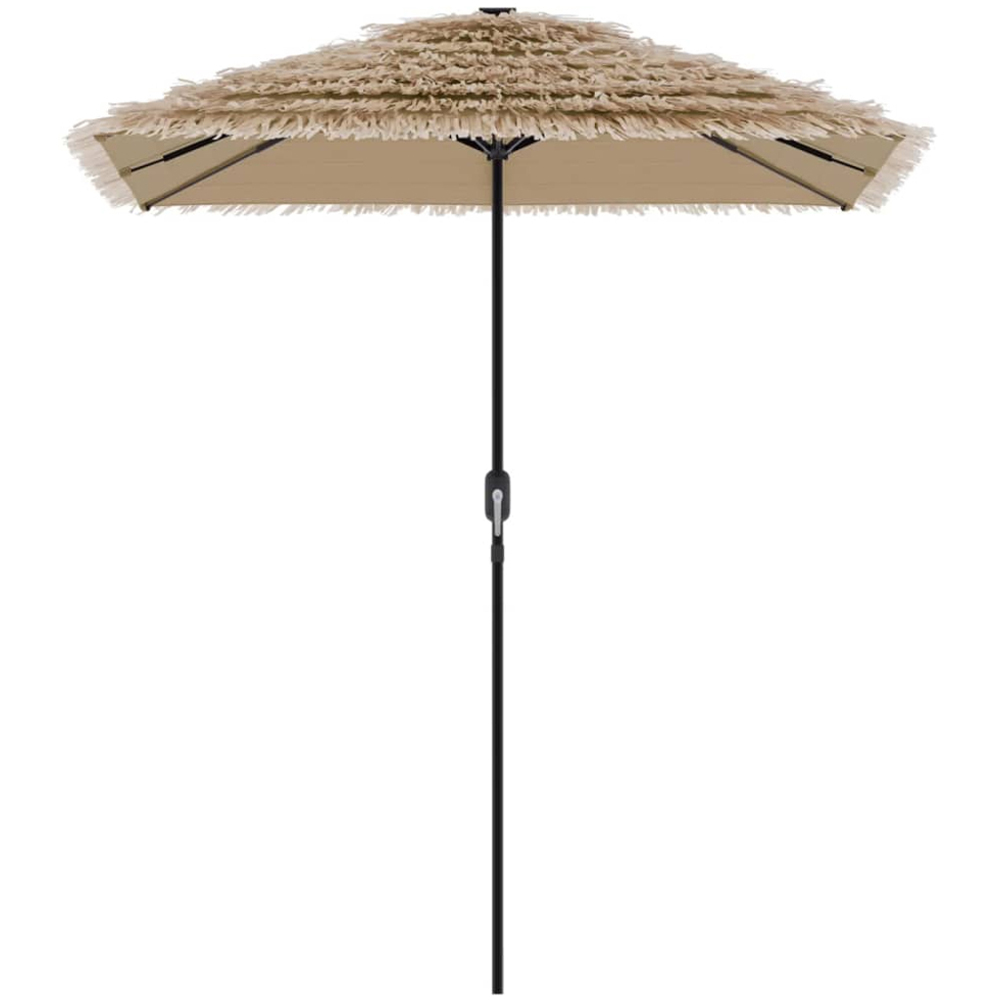 vidaXL Brown Straw Top Garden Parasol with Steel Pole 3m Image 3