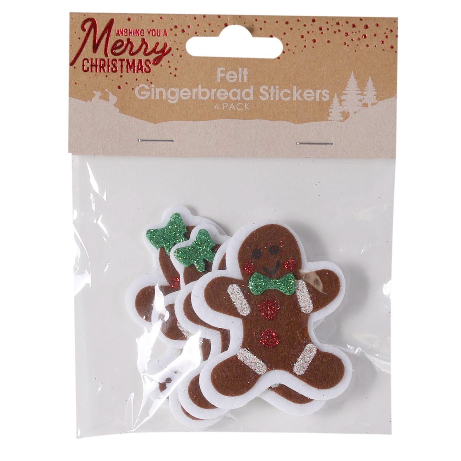 Pack of Four Felt Gingerbread Stickers Image