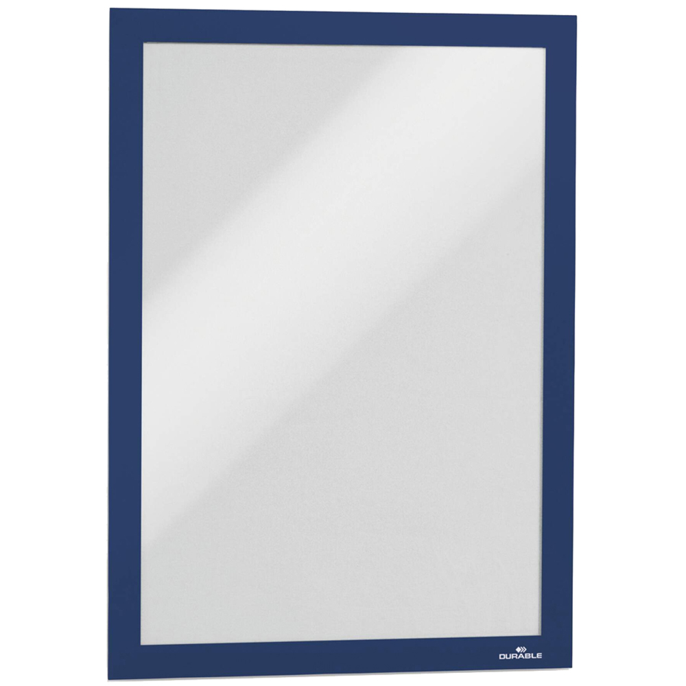 Durable Duraframe A4 Blue Self Adhesive Magnetic Signage Frame 10 Pack Image 1