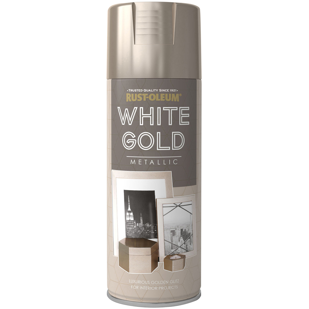 Rust-Oleum White Gold Metallic Spray Paint 400ml Image