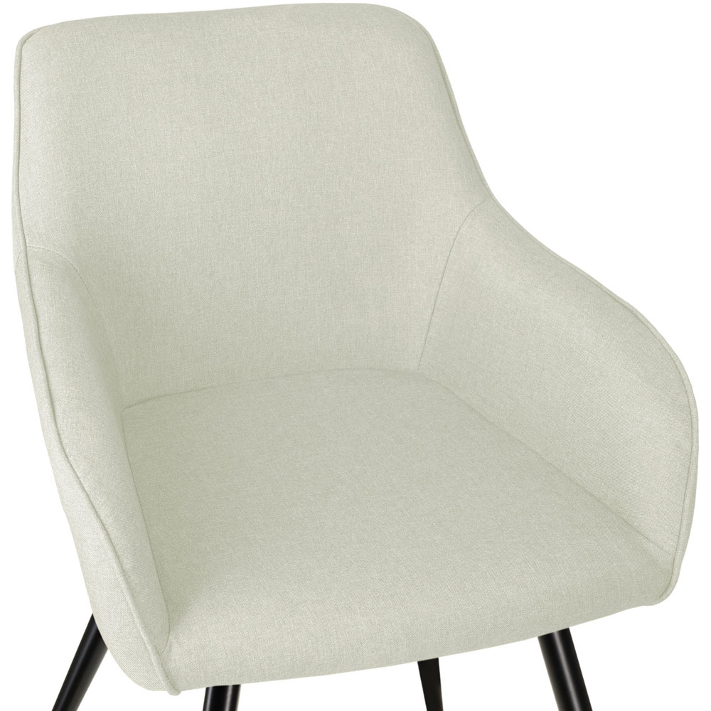 tectake Marilyn Set of 4 Cream Padded Chair with Black Steel Legs Image 6