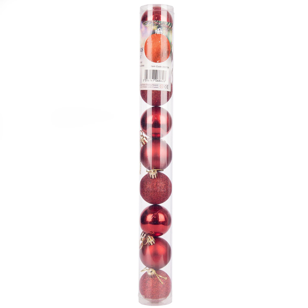 Shatchi Dark Red Luxury Bauble 18 Pack Image 3
