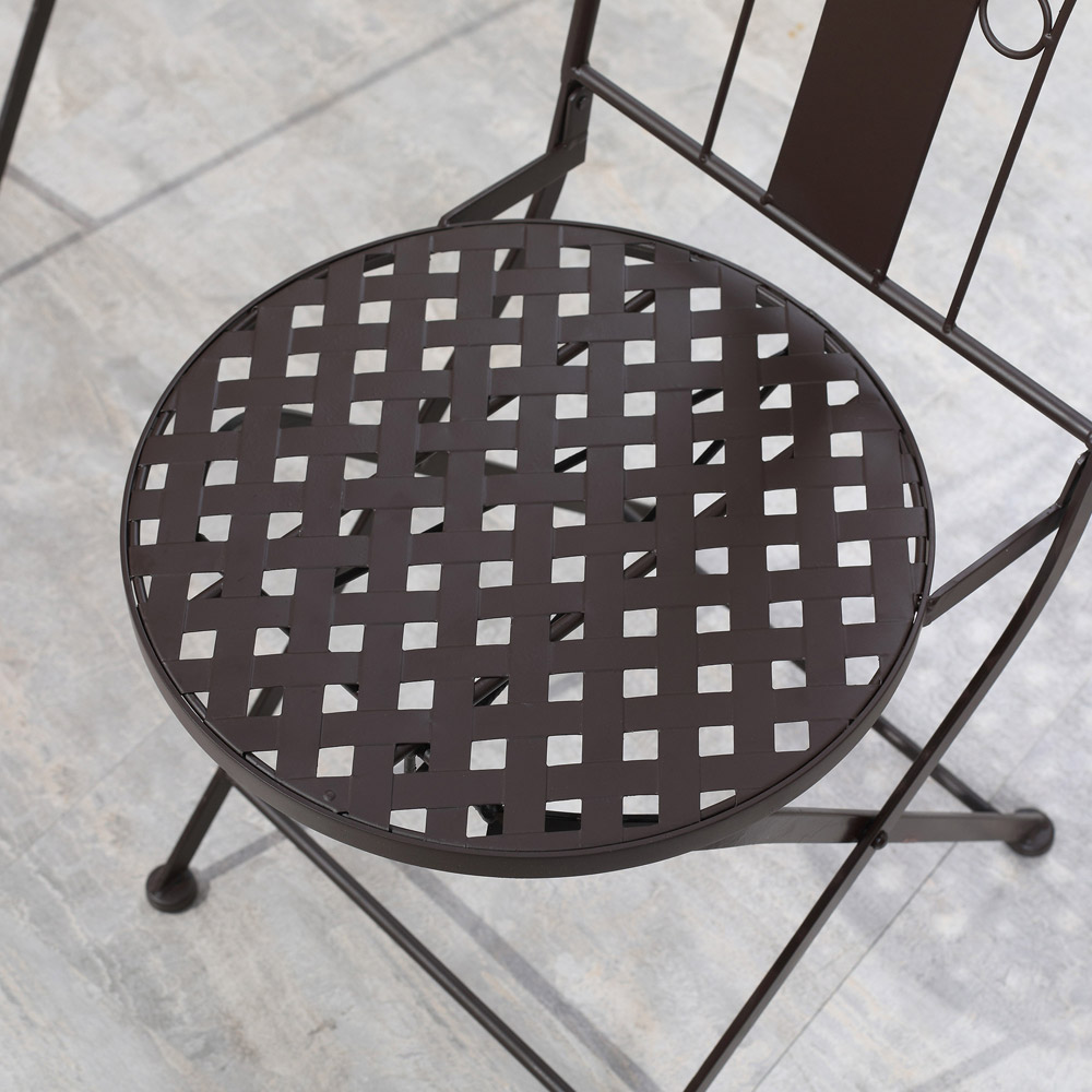 Outsunny 2 Seater Coffee Metal Foldable Bistro Set Image 3
