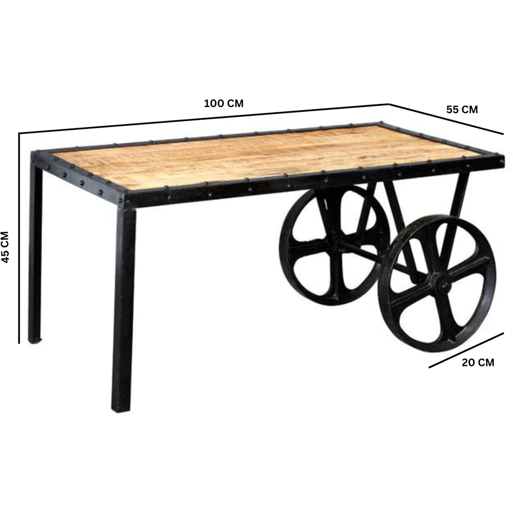 Brooklyn Carnaby Industrial Cart Coffee Table Image 5