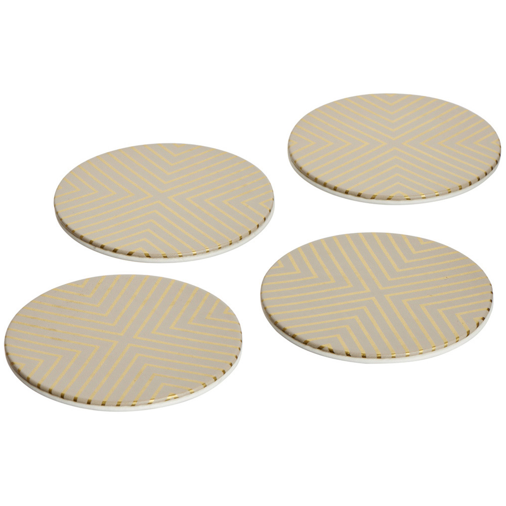 Wilko 4 Pack Luxe Faux Leather Coasters Image 1