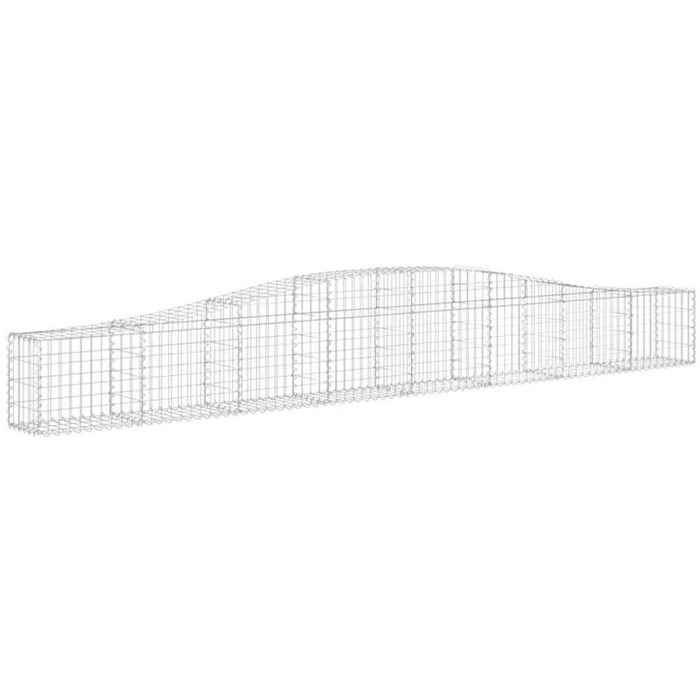 vidaXL Silver Galvanised Iron Arched Gabion Basket 400 x 30 x 40/60cm Image 1