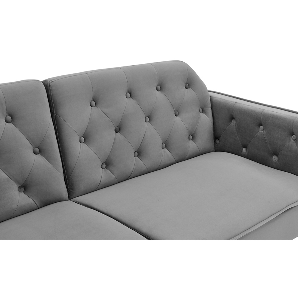 Home Detail Whitby 2 Seater Dark Grey Velvet Sofa Bed Image 8
