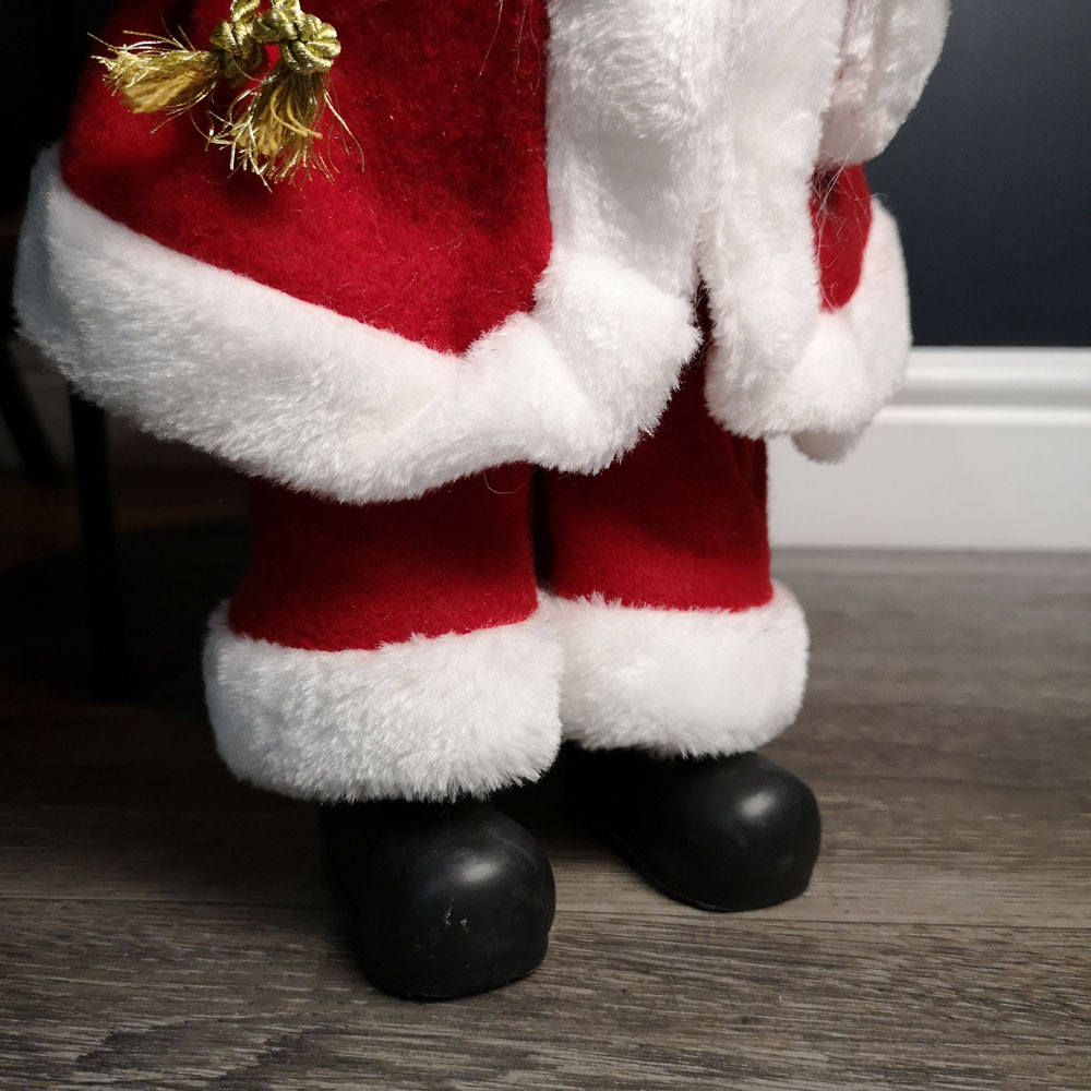 Samuel Alexander Red Standing Santa Claus Christmas Decoration with Present and Green Sack 40cm Image 6