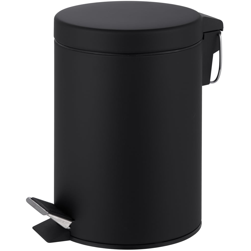 Innoteck Essentials Black Stainless Steel Pedal Bin 5L Image 1