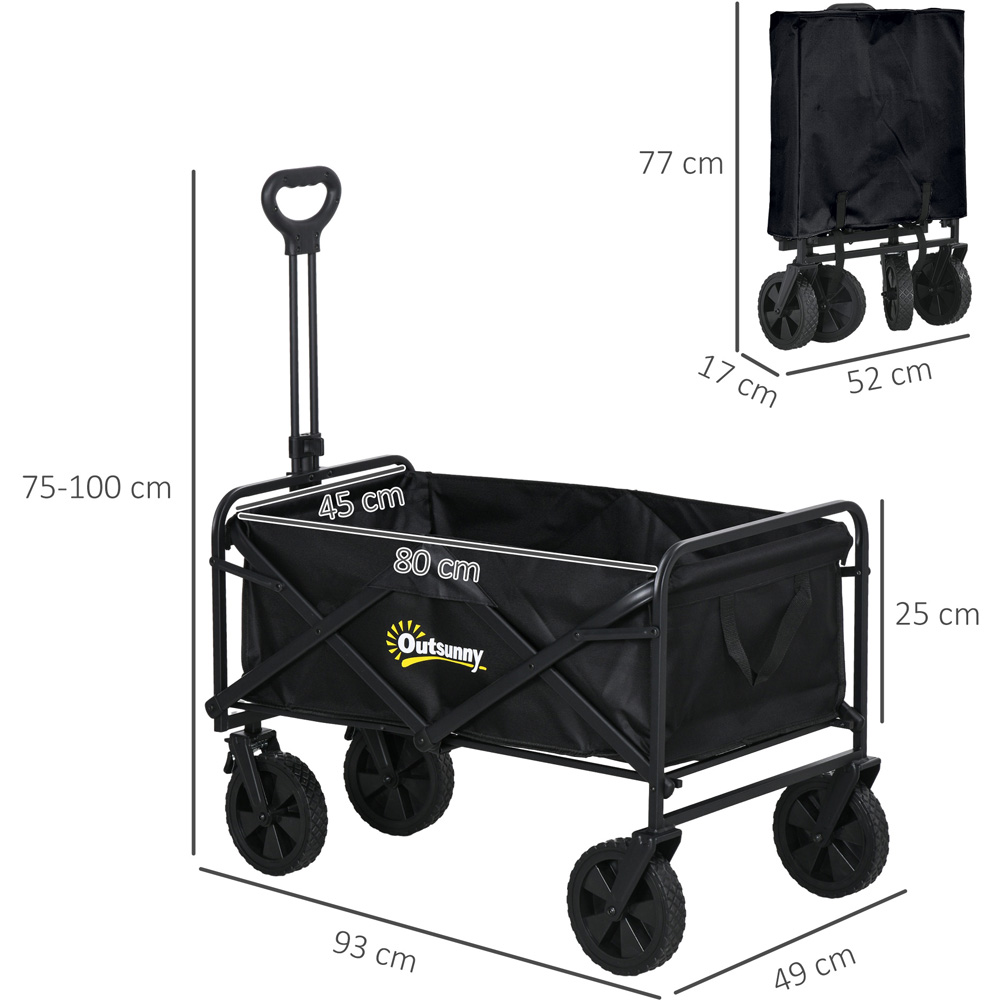 Outsunny Black Folding Trolley Cart Image 7