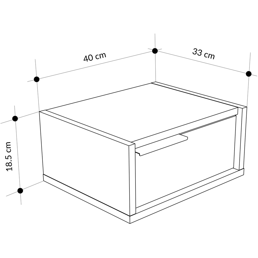Decortie Eco Single Drawer Ash Green Wall Mounted Bedside Table Image 8
