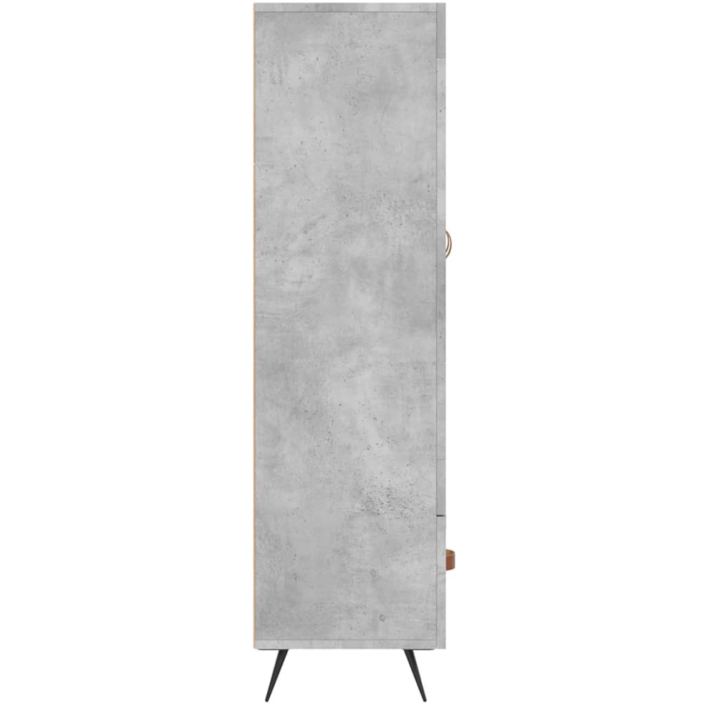 vidaXL 2 Glass Door Single Drawer Concrete Grey Highboard Image 7