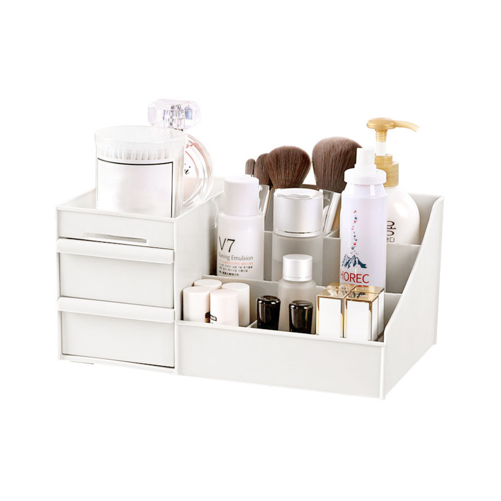 Living and Home Medium White Makeup Organiser with 2 Drawers Image 4